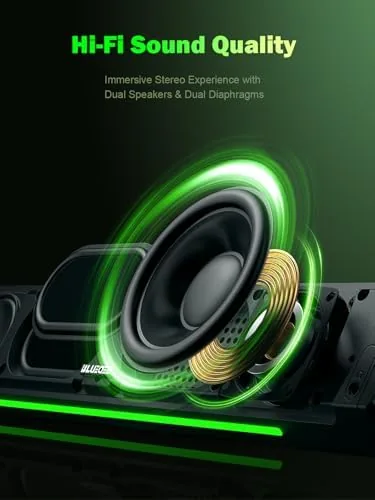 Detail shot of the Bluedee Computer Speakers for Desktop PC, Bluetooth AUX Computer Sound features