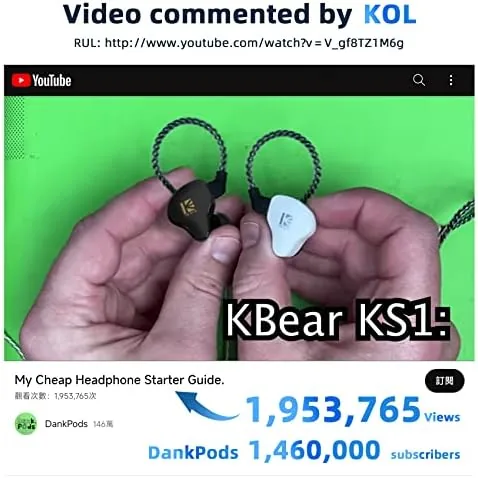 Close look at the KBEAR KS1 Earphones in Ear Monitor Super Bass Wired Earbuds build quality