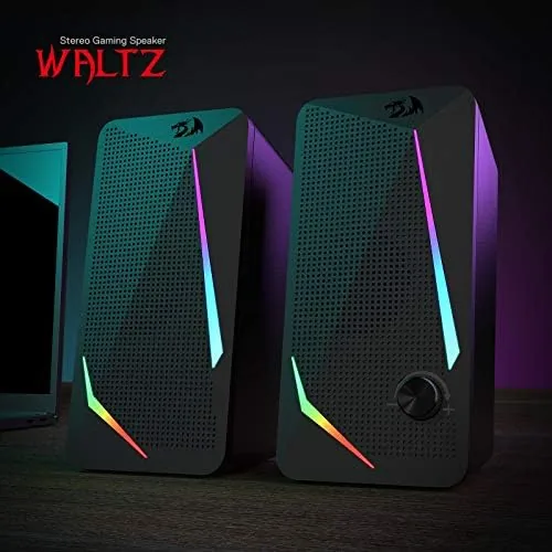 Close look at the Redragon GS510 RGB Wired Desktop Speakers, 2.0 Channel Stereo Sound build quality