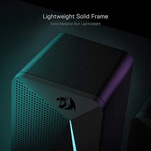 Another view of the Redragon GS510 RGB Wired Desktop Speakers, 2.0 Channel Stereo Sound