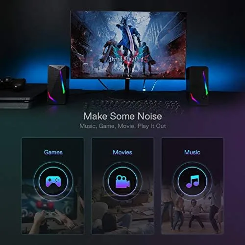 Testing the Redragon GS510 RGB Wired Desktop Speakers, 2.0 Channel Stereo Sound over two weeks