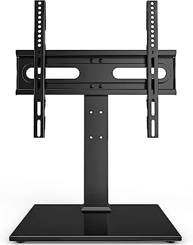 The Universal table top TV stand with a 55 inch TV mounted