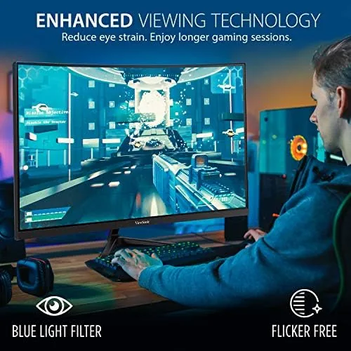 Another view of the ViewSonic VX3218-PC-MHD 32 Inch 1080p Curved Gaming Monitor, 180Hz and