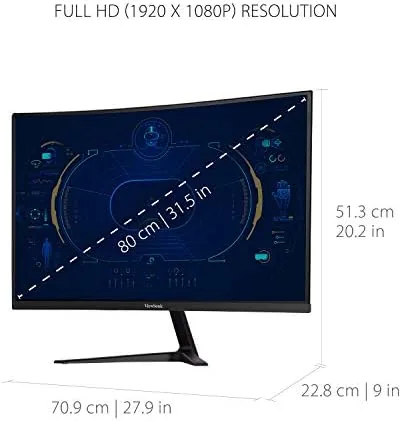The ViewSonic VX3218-PC-MHD 32 Inch 1080p Curved Gaming Monitor, 180Hz and compared in context