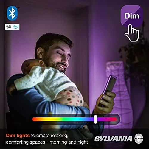 The Sylvania Smart+ Bluetooth Mesh 60W Equivalent A19 LED Light Bulb in real use