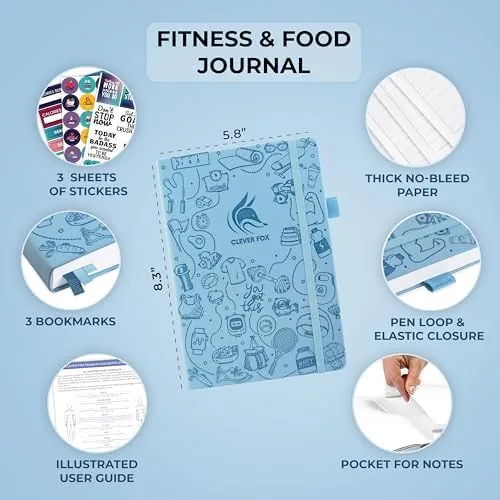 Close look at the Clever Fox Fitness & Food Journal, Workout Planner, 5.8"x8.3" Light build quality
