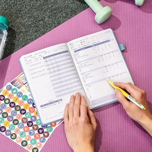 The Clever Fox Fitness & Food Journal, Workout Planner, 5.8"x8.3" Light compared in context