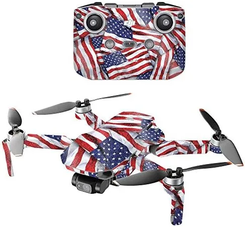 MightySkins Glossy Glitter Compatible with DJI Mini 2 Portable Drone - Patriot | Protective Review: Tested and Rated