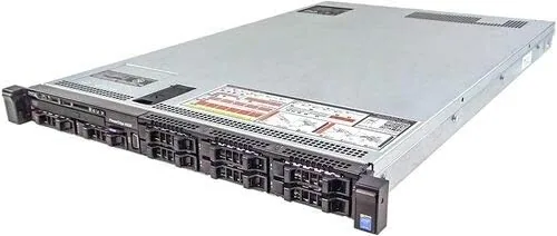 The Dell PowerEdge R630 server mounted in a rack with its bezel in place