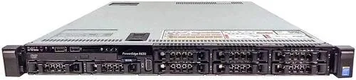 The front drive bays of the R630 showing empty SFF carriers