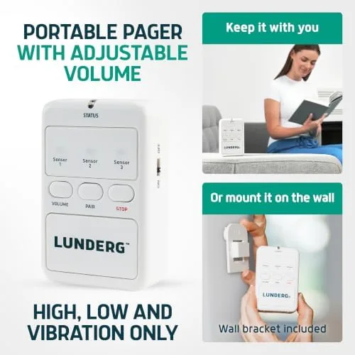 The Lunderg Wireless Early Alert Bed Alarm System for Elderly & in real use