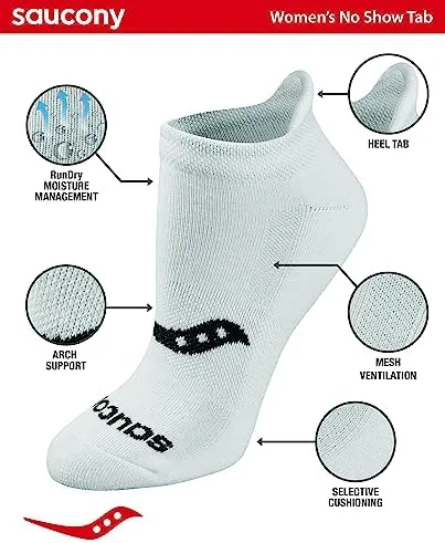 The Saucony Women's RunDry Performance Heel Tab Athletic Socks, Available in in real use