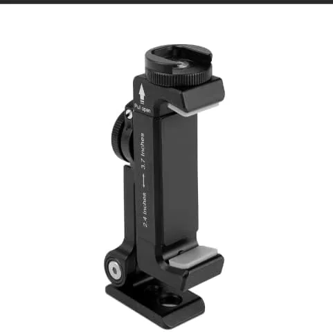 Close look at the Metal Phone Tripod Mount with Rotatable Cold Shoe for Microphone build quality