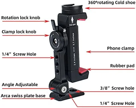 The Metal Phone Tripod Mount with Rotatable Cold Shoe for Microphone in real use