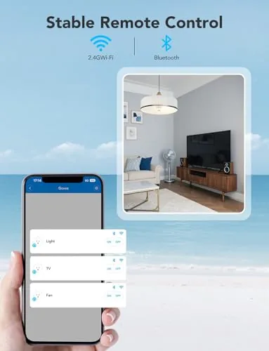 Multiple Govee plugs controlling different lamps in a living room setting