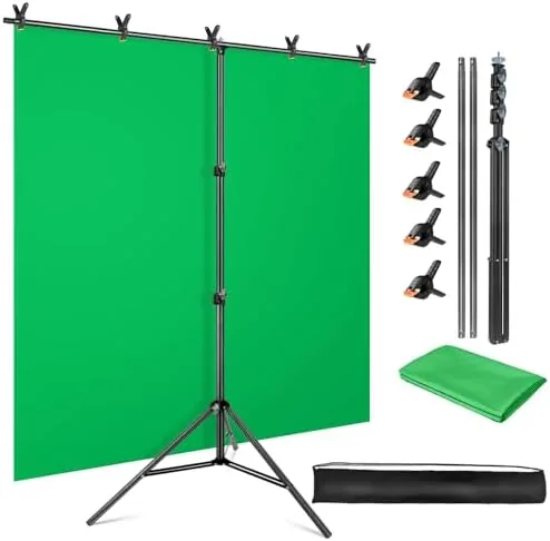 Green Screen Backdrop Stand Kit, 5x6.5FT Portable Greenscreen | Adjustable, carrying bag & 5 Review: Tested and Rated