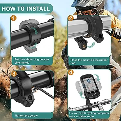 The TUSITA Out Front Mount Compatible with Garmin Edge GPS Bike in real use