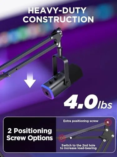 Close look at the InnoGear Mic Stand Boom Arm Microphone Stand Desk for Blue build quality