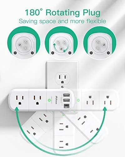 Close look at the Outlet Extender with Rotating Plug, Surge Protector 6 AC Multi build quality