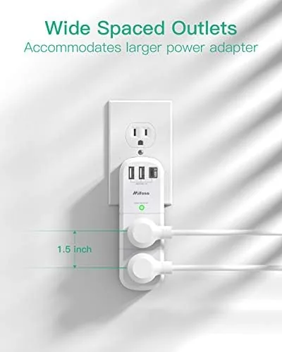 Another view of the Outlet Extender with Rotating Plug, Surge Protector 6 AC Multi