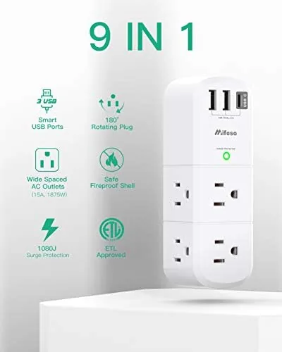 Testing the Outlet Extender with Rotating Plug, Surge Protector 6 AC Multi over two weeks