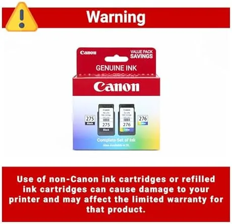 The Canon PG-275 / CL-276 Genuine Ink Value Pack (2 Cartridges) in real use