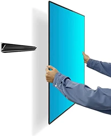 No Stud TV wall mount bar bracket being positioned on drywall