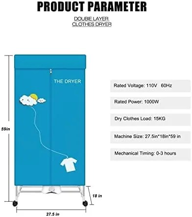 Close up of the control panel and front door on the portable dryer