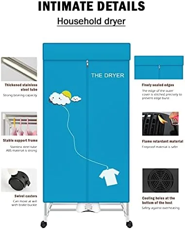 Portable dryer folded away into a small apartment corner after use