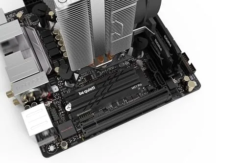 Close look at the be quiet! MC1 Pro M.2 SSD Cooler, Heatpipe Heatsink for build quality