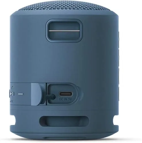 A traveler holding the SRS-XB13 speaker at a scenic outdoor viewpoint