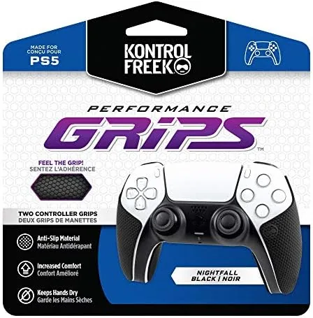 KontrolFreek Performance Grips for PS5 controller in Nightfall Black