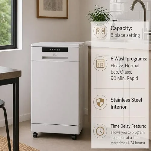 Close look at the SPT SD-9263WA 18″ Wide Portable Dishwasher with ENERGY STAR, 6 build quality