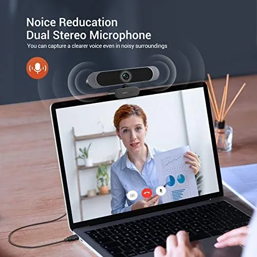 Another view of the DEPSTECH 4K Webcam, DW49 HD 8MP Equipped with Sony Sensor