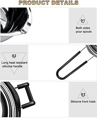 Double boiler set next to a microwave and a bowl setup