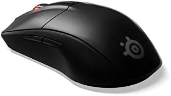 Bottom of the Rival 3 Wireless showing the power switch and sensor