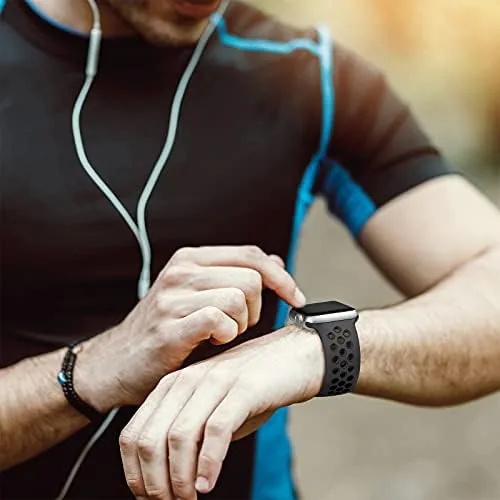 The watch with the Lerobo band after a workout, showing the dry finish