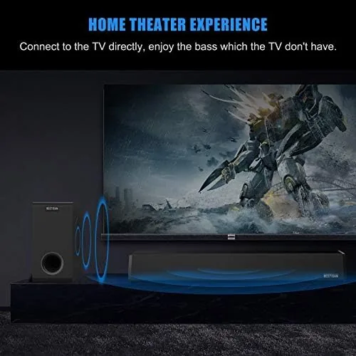 Another view of the BESTISAN Powered Subwoofer, Deep Bass Home Audio, Wired for Home
