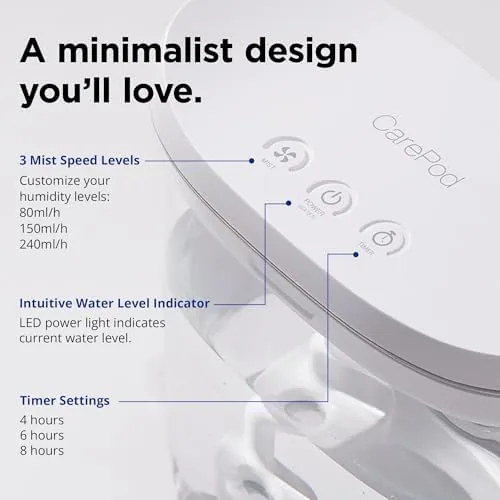 Another view of the Carepod Mini 21P Ultrasonic Cool Mist Humidifier Whisper-Quiet Filter-Free Easy