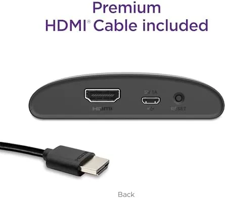 Living room television displaying a 4K HDR stream through the Roku Express 4K+