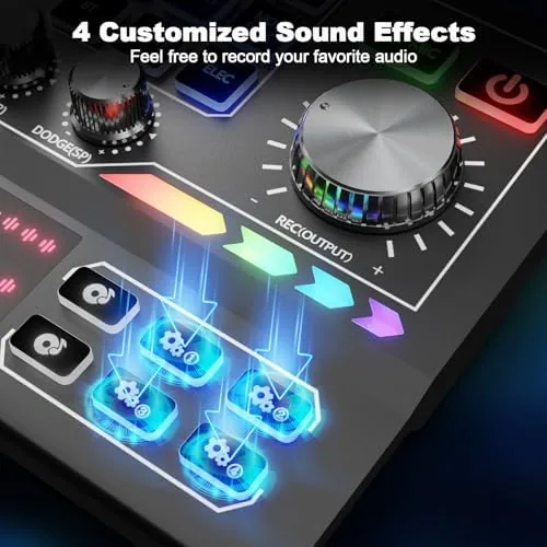 Another view of the Podcast Equipment Bundle for 2, Audio Interface, Voice Changer with
