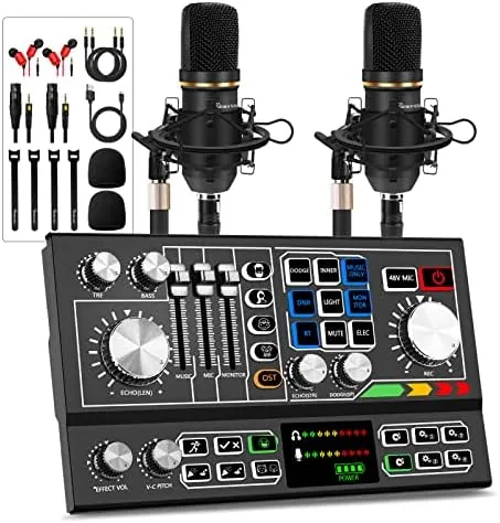 Testing the Podcast Equipment Bundle for 2, Audio Interface, Voice Changer with over two weeks