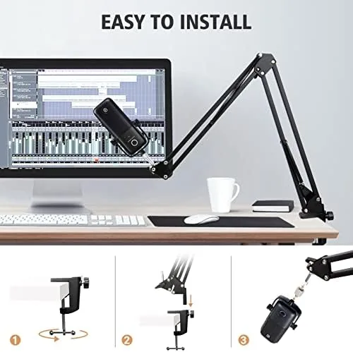 Close look at the For Elgato Wave 3 Boom Arm Microphone Stand, Professional Mic build quality