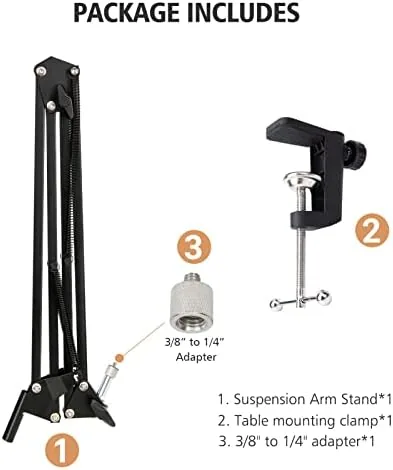Another view of the For Elgato Wave 3 Boom Arm Microphone Stand, Professional Mic
