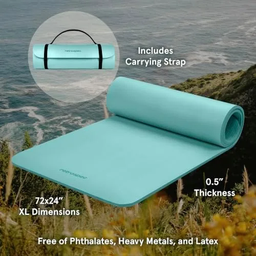 Close look at the Retrospec Solana Yoga Mat Thick 1/2in Non-Slip Workout Mat with build quality