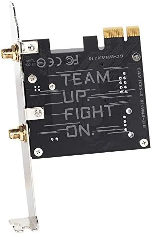 Detail shot of the GIGABYTE WiFi 6E GC-WBAX210 (2x2 802.11ax/ Tri-Band WiFi/Bluetooth 5.2/ PCIe Expansion Card) features