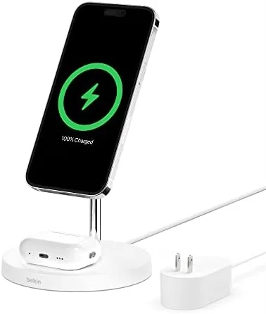Belkin MagSafe 2 in 1 Wireless Charging Stand, Fast Charger | iPhone 16/15/14/13, AirPods Review: Tested and Rated