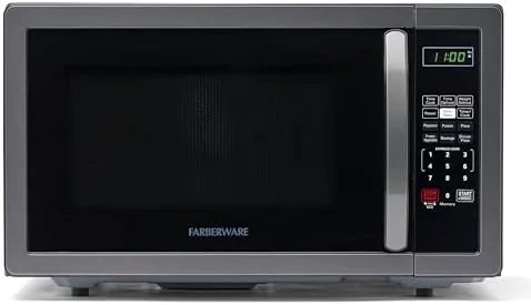 Testing station with thermometers and a timer next to the Farberware microwave