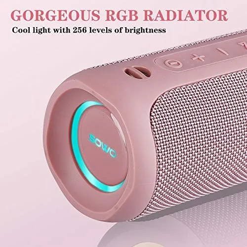 The SOWO Outdoor Wireless Portable Bluetooth Speaker, Waterproof Speaker - Pink in real use
