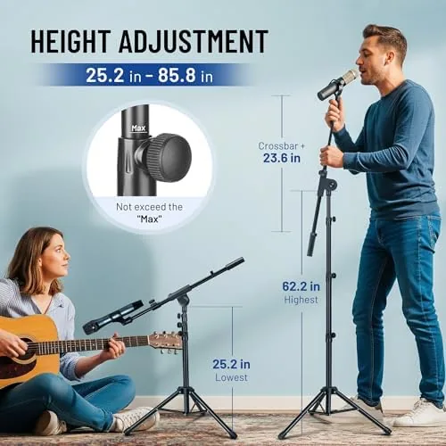 The CAHAYA Mic Stand Floor Adjustable - Tripod Boom Arm Microphone compared in context